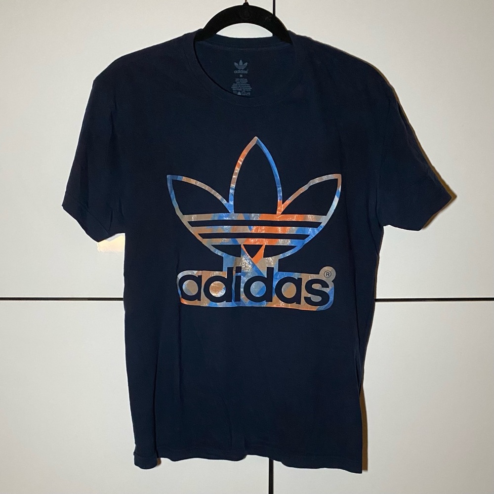 Adidas Multicolor Trefoil Logo Men’s T-Shirt Blue Medium